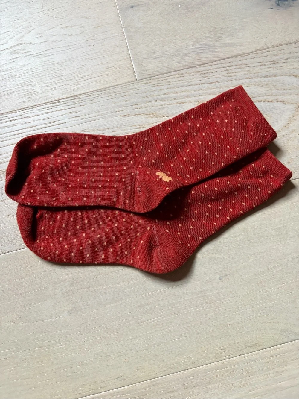 Red Women’s Cotton/Wool Blend Crew Socks - Polka Dot